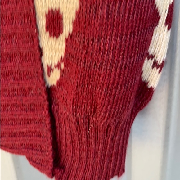 Burgundy and Cream Chunky Skull Sweater - Picture 6 of 7